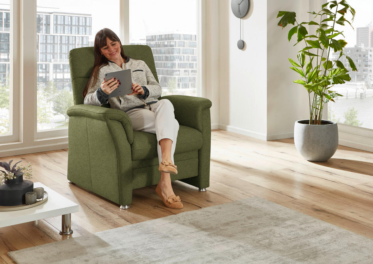 SESSEL in Flachgewebe Grün  - Alufarben/Grün, KONVENTIONELL, Textil/Metall (90/100/89cm) - Beldomo Comfort