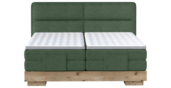 BOXSPRINGBETT 180/200 cm  in Grün, Eichefarben  - Eichefarben/Grün, Natur, Holz/Textil (180/200cm) - Valnatura