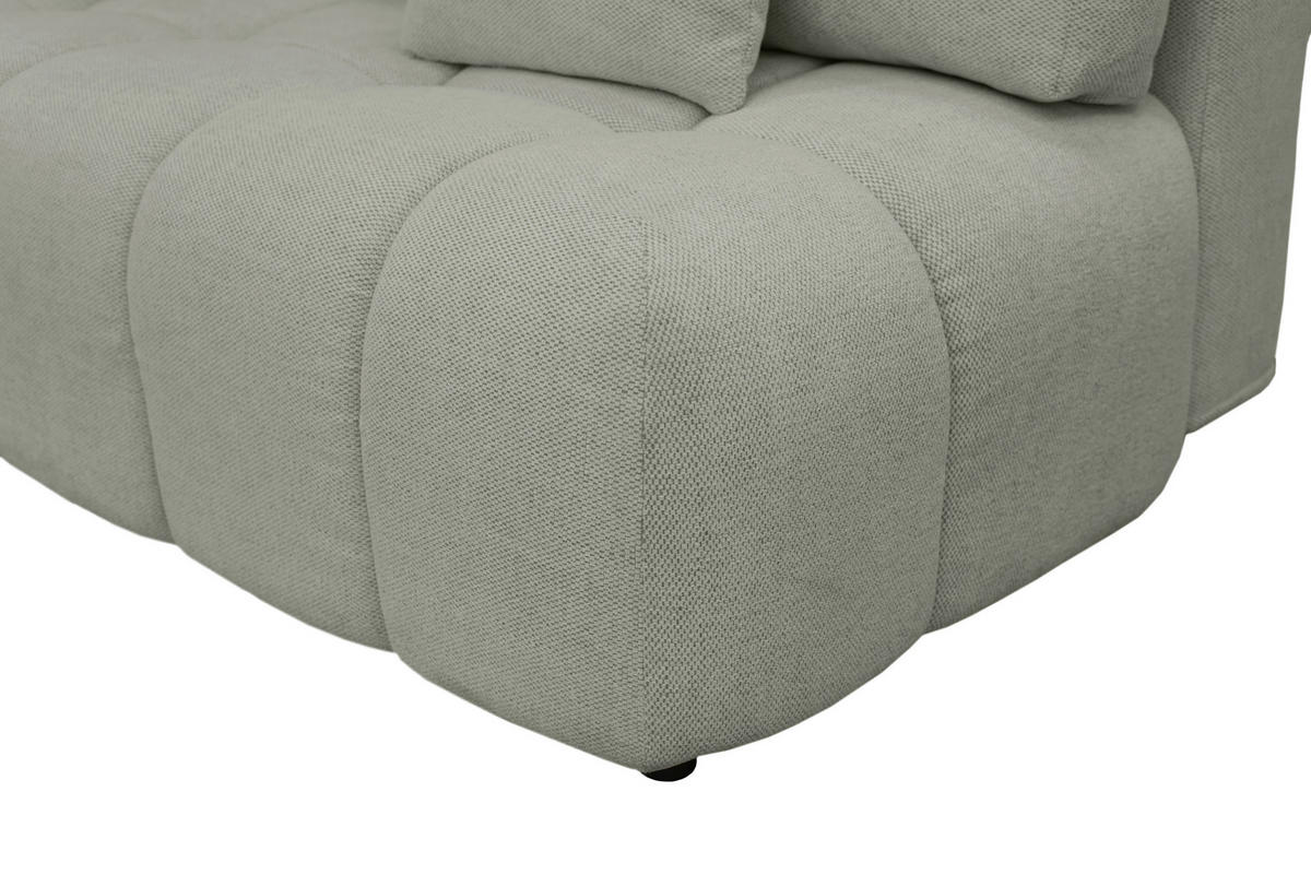 BOXSPRINGSOFA in Chenille Greige  - Greige/Schwarz, MODERN, Kunststoff/Textil (210/72/105cm) - Cantus