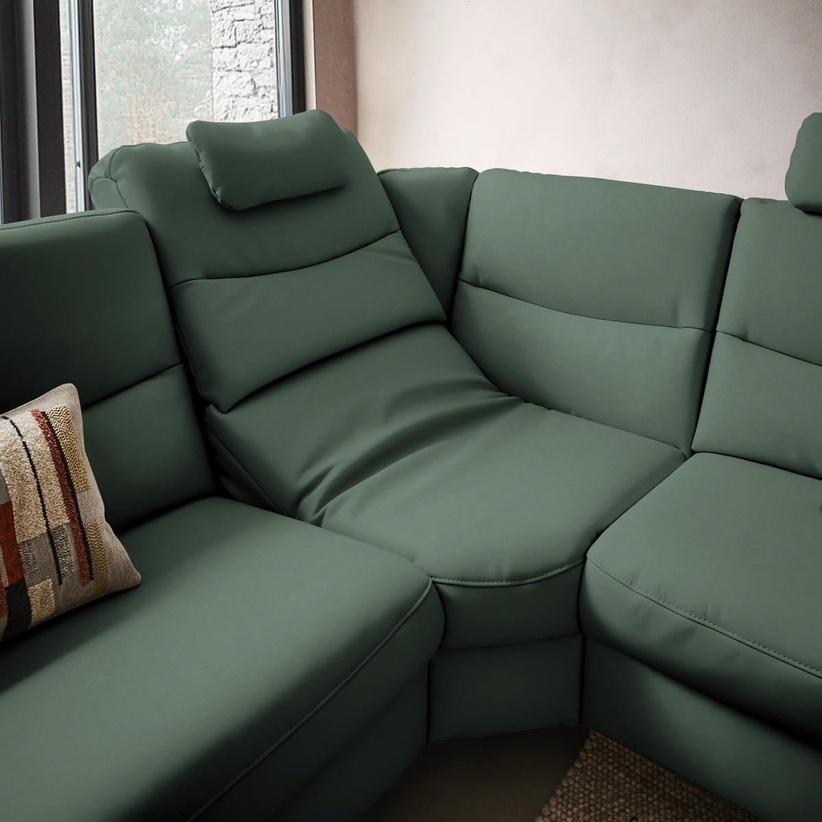 ECKSOFA  in Echtleder Waldgrün  280/249 cm  - Waldgrün/Anthrazit, Design, Leder/Metall (280/249cm) - Himolla Komfortklass