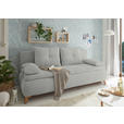 SCHLAFSOFA Webstoff Hellgrau  - Eichefarben/Hellgrau, Design, Kunststoff/Textil (202/94/104cm) - Carryhome