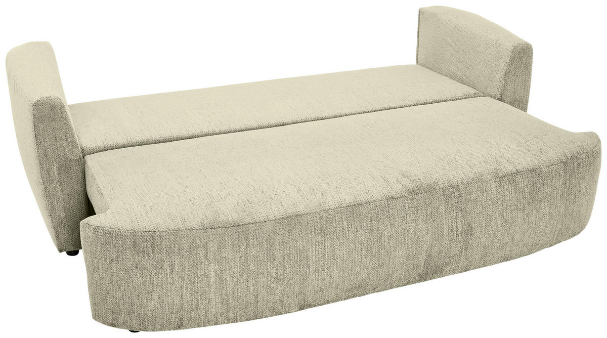 SCHLAFSOFA  mit Stoffauswahl, Liegefunktion, Schlafen auf Sitzhöhe, Rücken echt Chenille Beige  - Beige/Schwarz, KONVENTIONELL, Kunststoff/Textil (238/74/107cm) - Carryhome