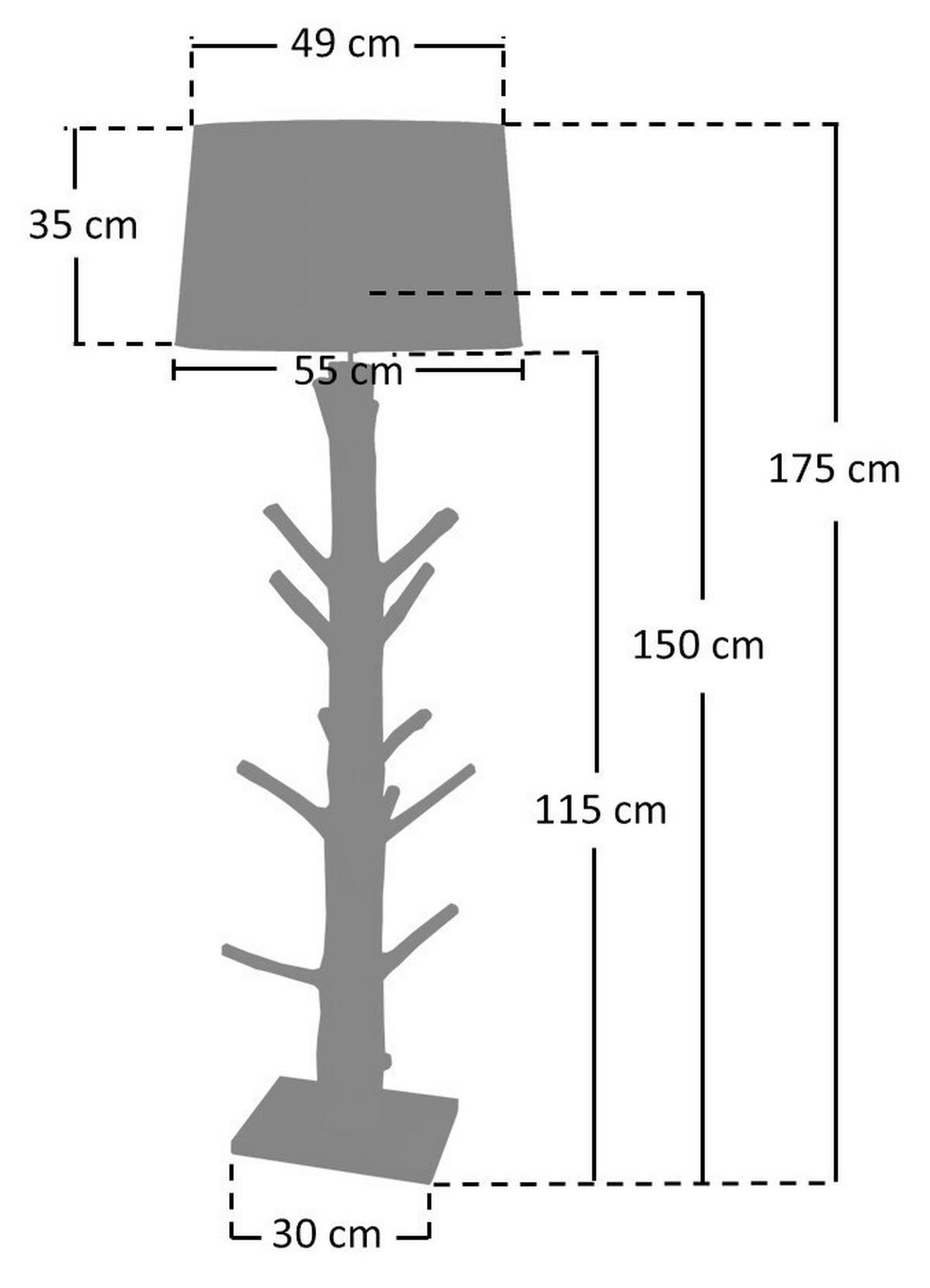 STEHLEUCHTE  30/175/30 cm   - Schwarz/Naturfarben, Design, Holz/Textil (30/175/30cm) - P & B