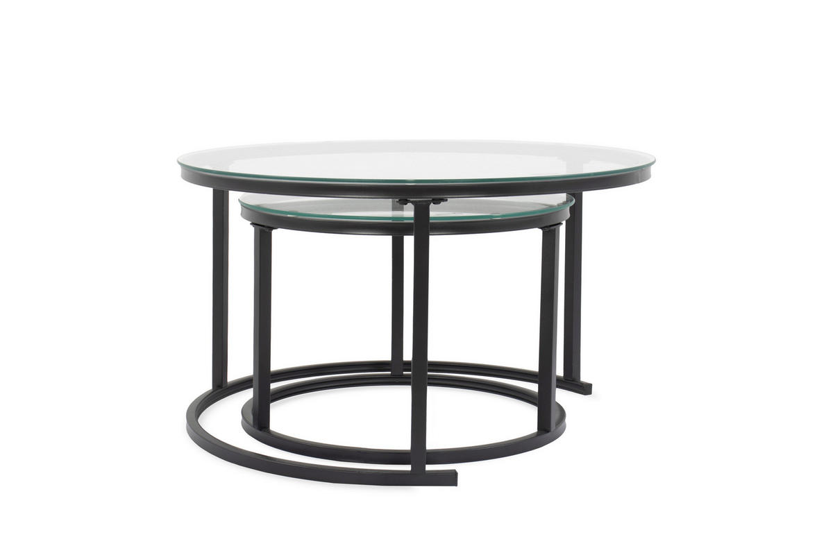 SET KLUB STOLIĆA višebojno, crna, bijela, prozirno  metal, staklo  - bijela/višebojno, Design, staklo/metal (50-70/50-70/38-45cm) - MID.YOU