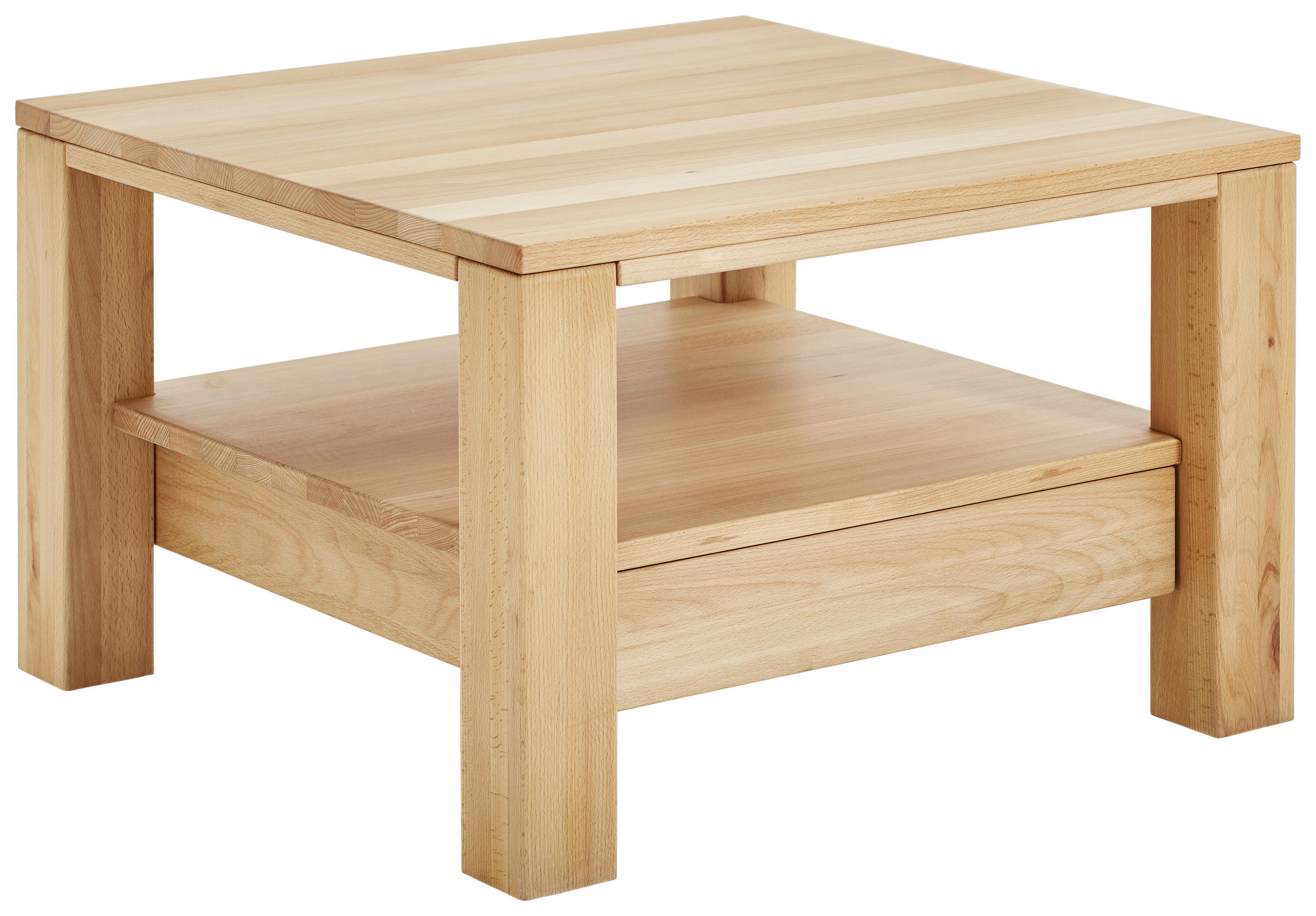 COUCHTISCH Kernbuche massiv quadratisch Buchefarben 70/70/47,5 cm - Buchefarben, Natur, Holz (70/70/47,5cm) - Linea Natura