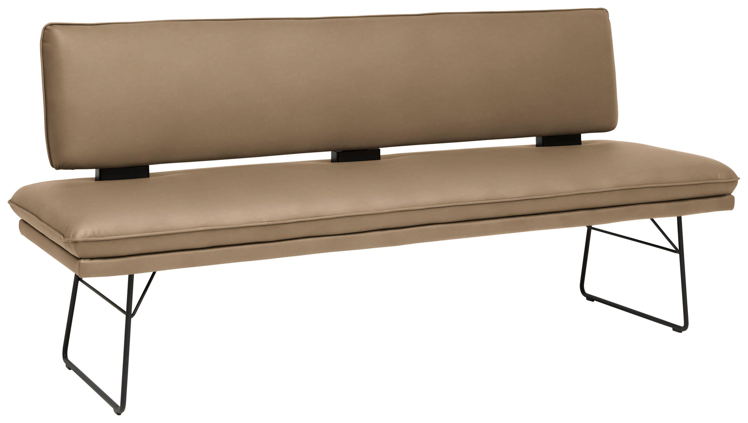 SITZBANK in Metall, Textil Schwarz, Sandfarben - Sandfarben/Schwarz, Design, Textil/Metall (195/91/65cm) - Dieter Knoll