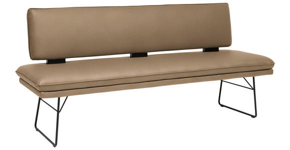 SITZBANK in Metall, Textil Schwarz, Sandfarben  - Sandfarben/Schwarz, Design, Textil/Metall (195/91/65cm) - Dieter Knoll