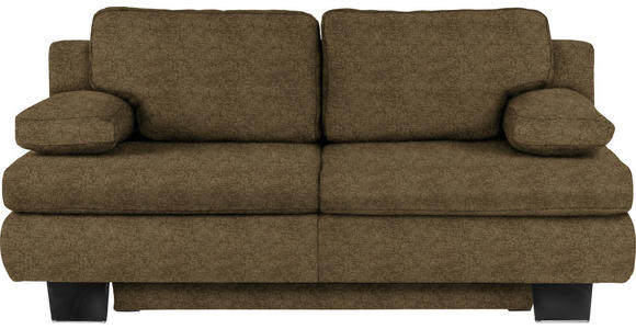 SCHLAFSOFA Webstoff Braun, Grün - Wengefarben/Braun, KONVENTIONELL, Holz/Textil (203/94/100cm) - Novel