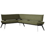 ECKBANK 165/235 cm Webstoff Schwarz, Olivgrün Buche massiv   - Schwarz/Olivgrün, Basics, Holz/Textil (165/235cm) - Carryhome