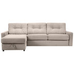 ECKSOFA Hellbraun Webstoff Rückenkissen, Bettkasten, Schlaffunktion, Rücken echt, Matratze  - Hellbraun/Schwarz, KONVENTIONELL, Kunststoff/Textil (160/270cm) - Carryhome