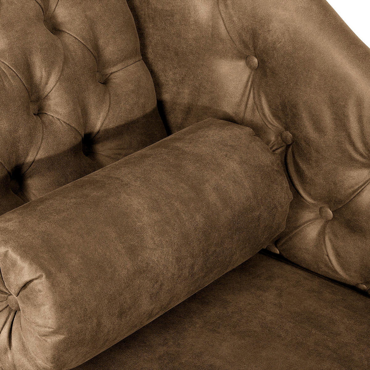 RÉCAMIERE Pako in Lederlook Braun  - Braun, Design, Holz/Textil (185/93/75cm) - Livetastic