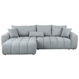 ECKSOFA  in Velours Grau  168/298 cm  - Schwarz/Grau, KONVENTIONELL, Kunststoff/Textil (168/298cm) - Carryhome