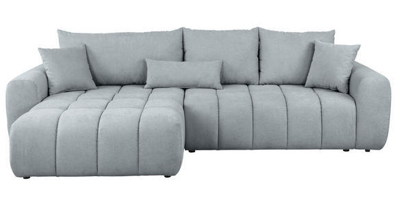 ECKSOFA  in Velours Grau  168/298 cm  - Schwarz/Grau, KONVENTIONELL, Kunststoff/Textil (168/298cm) - Carryhome