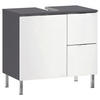 WASCHBECKENUNTERSCHRANK 60/56/34 cm  - Chromfarben/Graphitfarben, KONVENTIONELL, Holzwerkstoff/Metall (60/56/34cm) - Germania