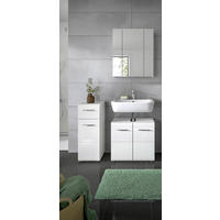 KOUPELNA vysoce lesklá bílá  - barvy stříbra/černá, Moderní, kompozitní dřevo/plast (90cm) - MID.YOU