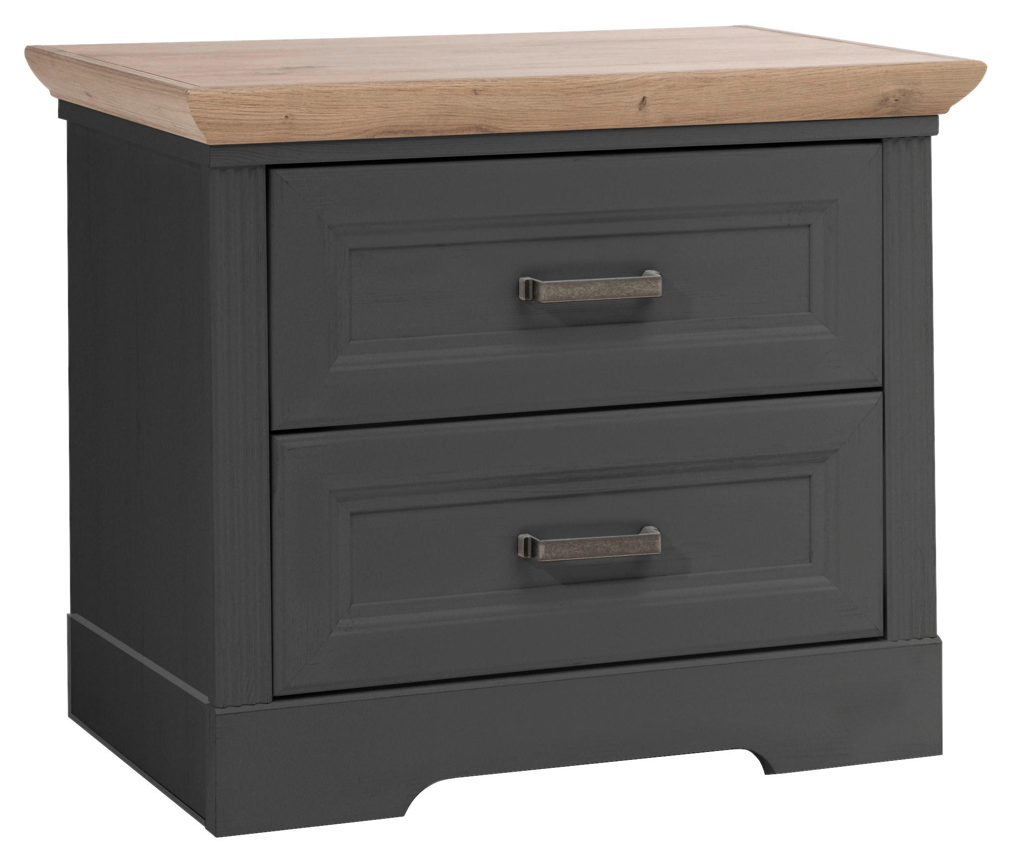 Nachkästchen Graphit/Eiche H: 54 cm Jasmin II