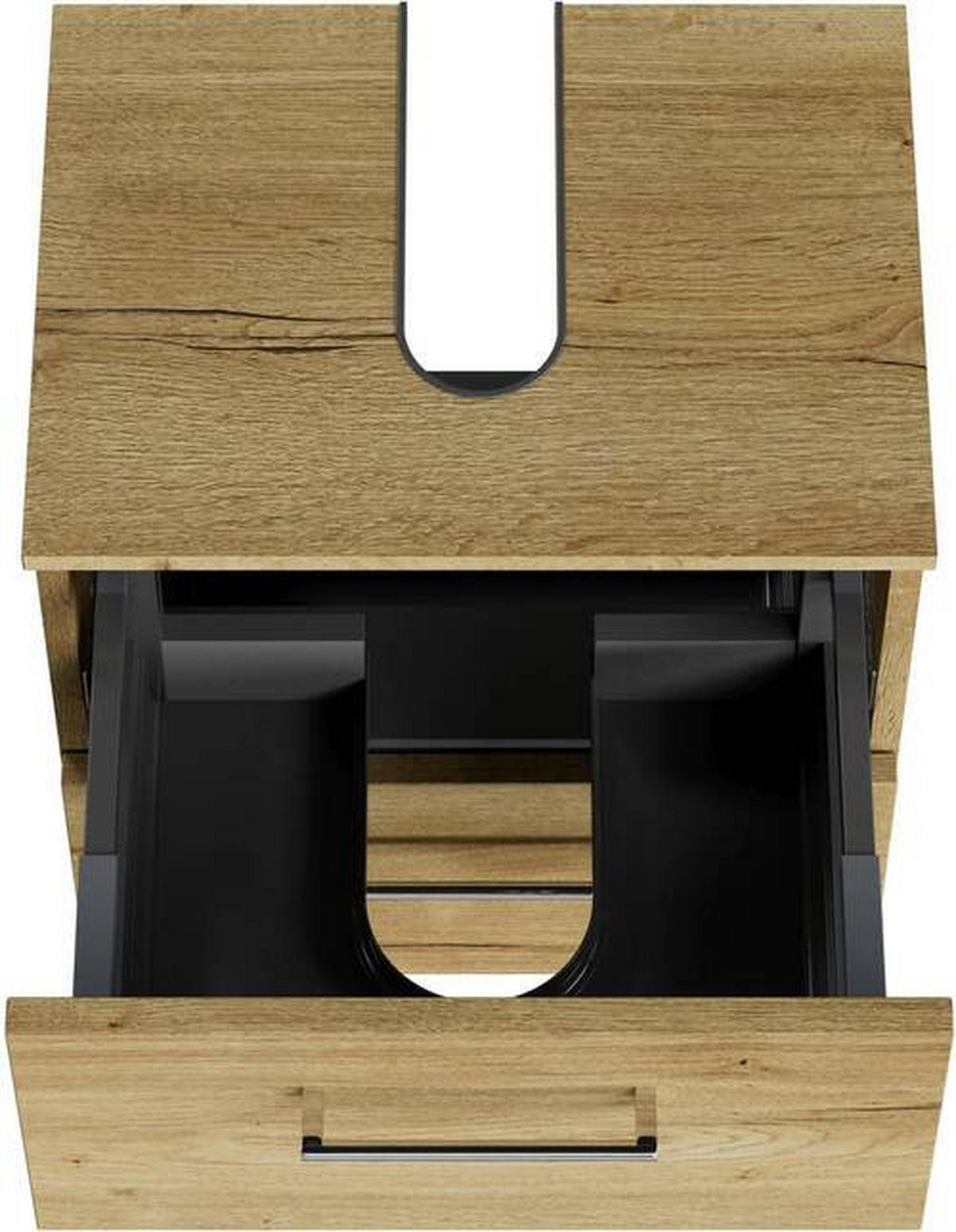 WASCHBECKENUNTERSCHRANK 45/49,8/33,3 cm  - Chromfarben/Wildeiche, KONVENTIONELL, Holzwerkstoff/Metall (45/49,8/33,3cm) - Sadena