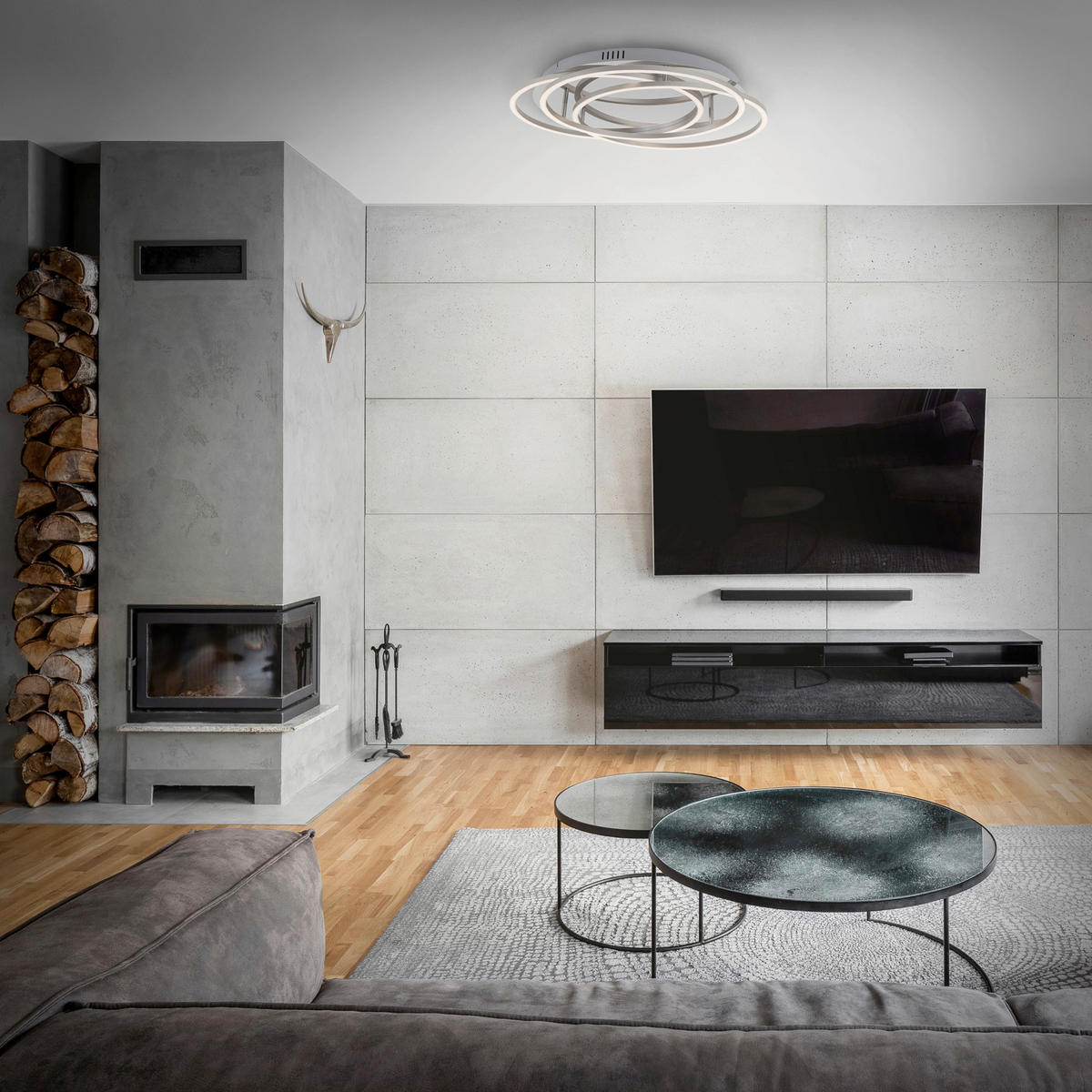 LED-DECKENLEUCHTE 52,5/9,5 cm   - Chromfarben/Alufarben, Design, Metall (52,5/9,5cm) - Briloner