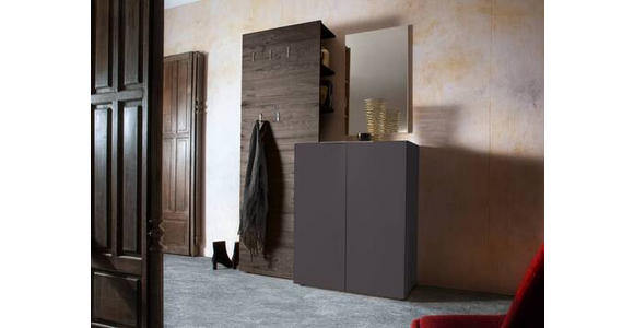 GARDEROBE 3-teilig in 135/190/39 cm - Wengefarben/Anthrazit, Design, Glas/Holzwerkstoff (135/190/39cm) - Carryhome