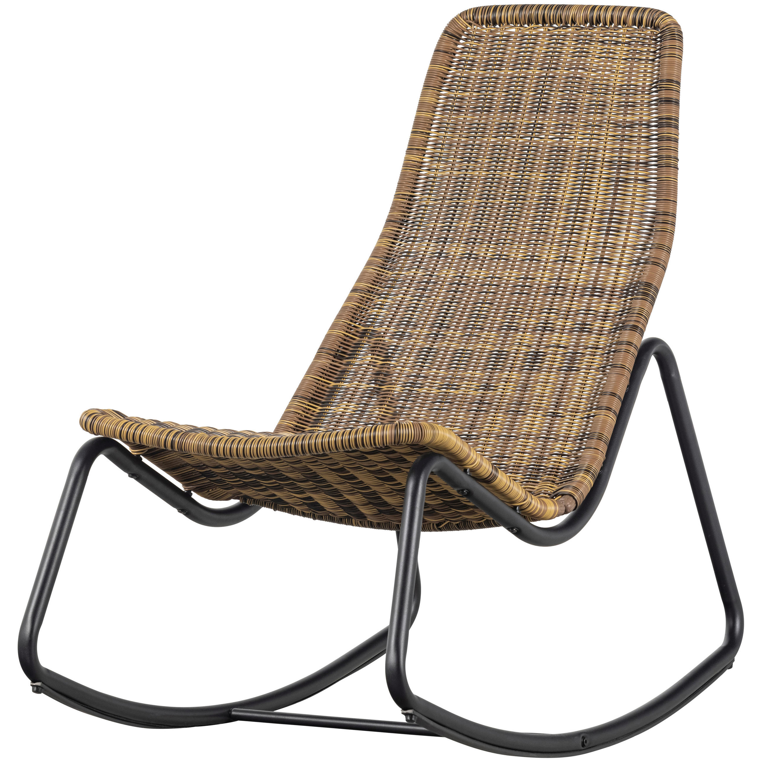 SCHAUKELSTUHL in Naturfarben  - Schwarz/Naturfarben, Design, Kunststoff/Metall (51/97/95cm) - Livetastic