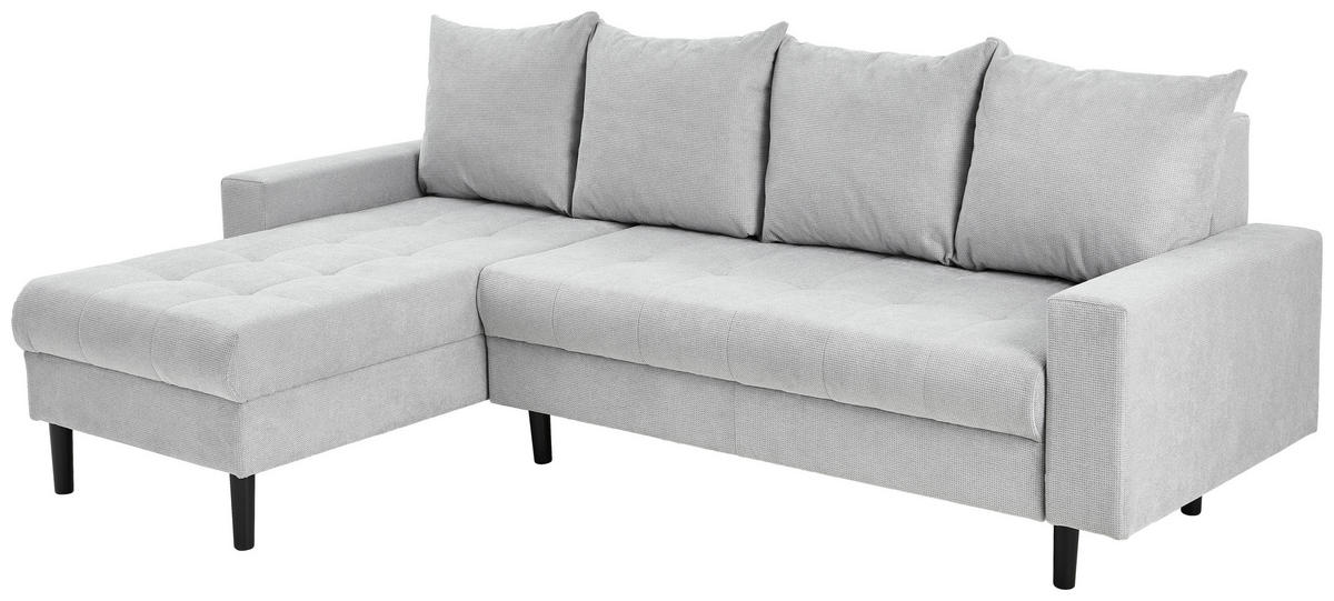ECKSOFA in Webstoff Hellgrau  157/231 cm  - Hellgrau/Schwarz, KONVENTIONELL, Kunststoff/Textil (157/231cm) - P & B