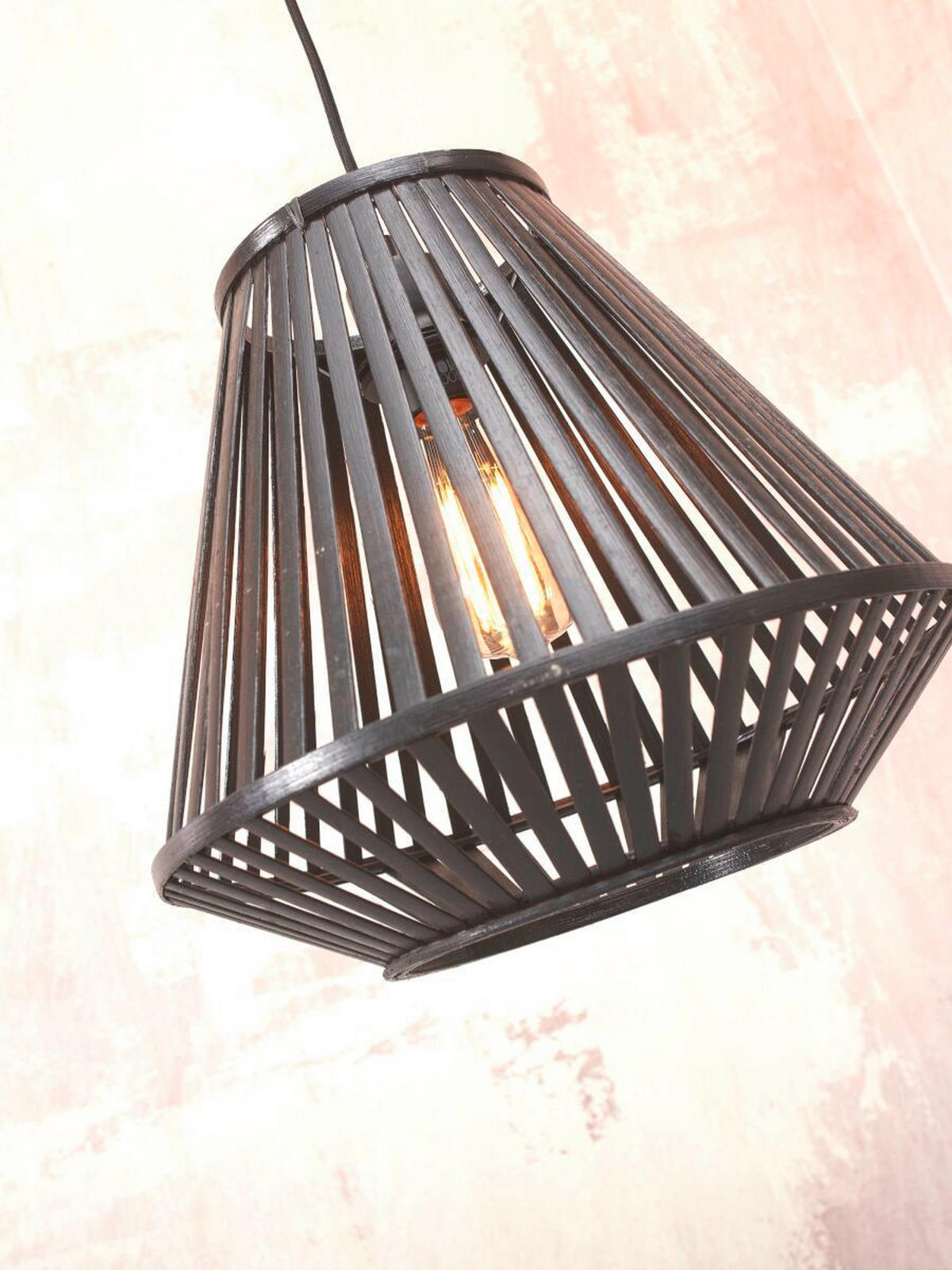 HÄNGELEUCHTE 30/30/30 cm  - Schwarz, Trend, Holz (30/30/30cm) - Good & Mojo