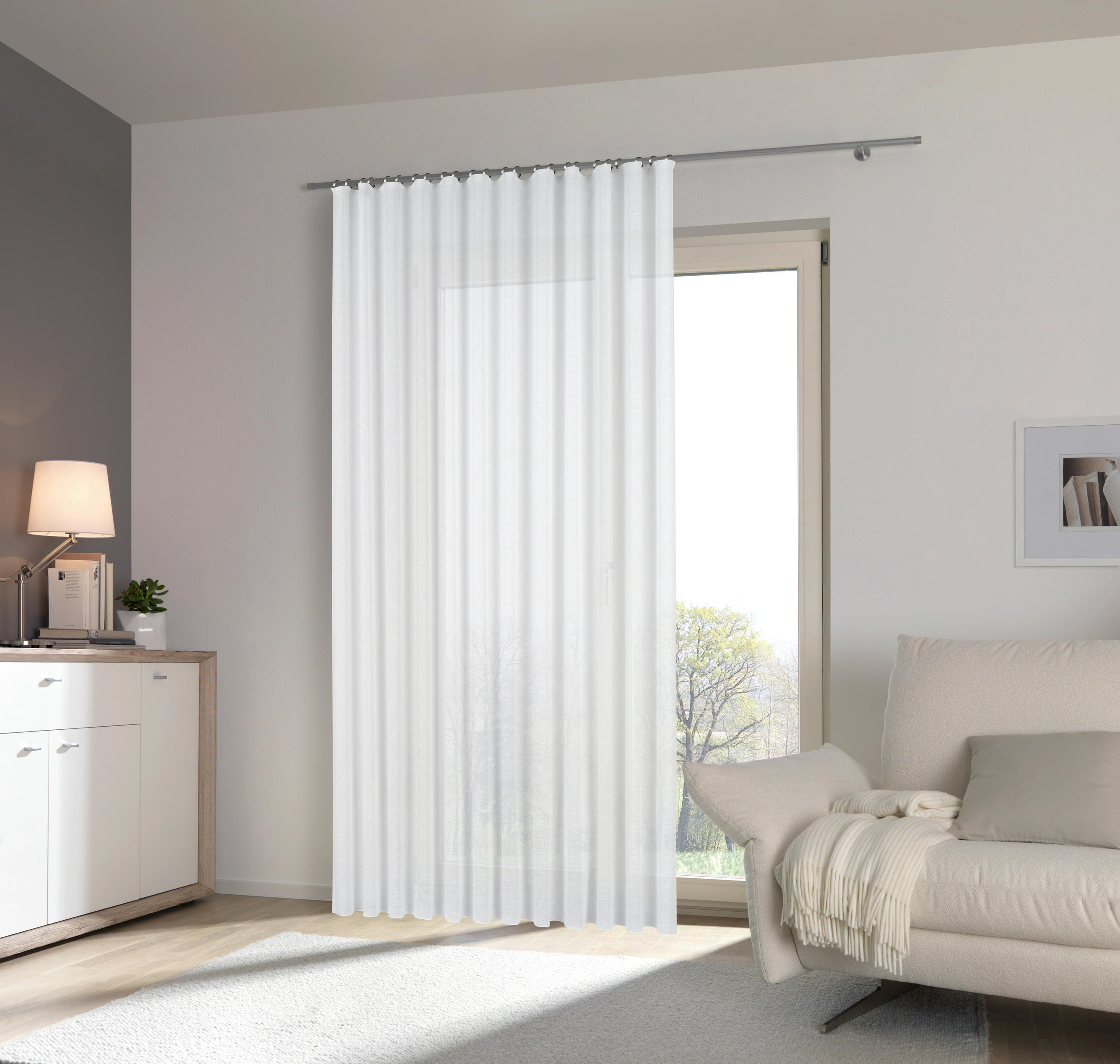 FERTIGSTORE  transparent  450/245 cm   - Weiß, KONVENTIONELL, Textil (450/245cm) - Esposa