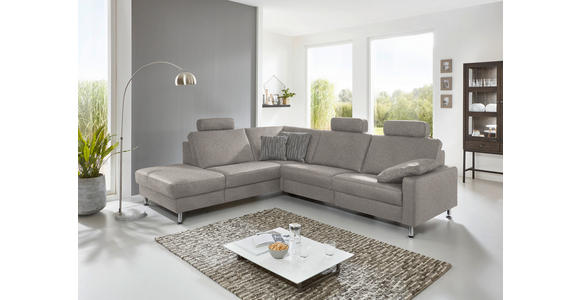 ECKSOFA in Mikrofaser Alufarben 242/275 cm - Alufarben, Design, Textil/Metall (242/275cm) - Dieter Knoll