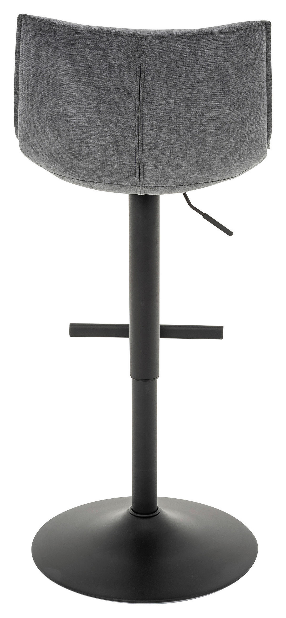 BARHOCKER Webstoff Grau, Schwarz Eisen Sitzfläche 360° drehbar  - Schwarz/Grau, MODERN, Textil/Metall (46/87-108/52cm) - MID.YOU