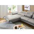 ECKSOFA in Echtleder Hellgrau  - Hellgrau/Schwarz, Design, Leder/Metall (193/332cm) - Dieter Knoll