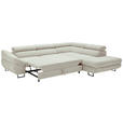 ECKSOFA in Webstoff Creme  - Creme/Schwarz, Design, Textil/Metall (280/235cm) - Hom`in