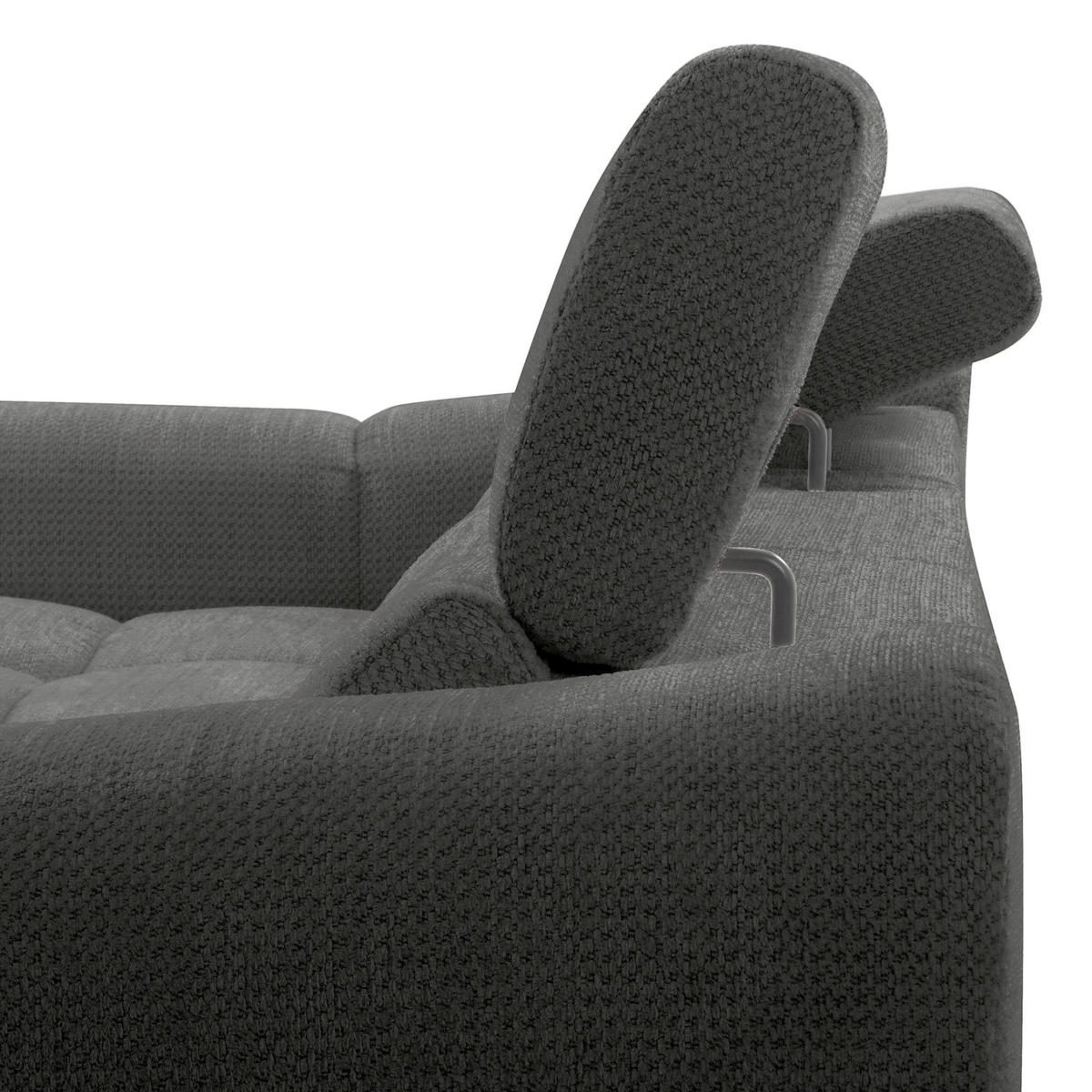 ECKSOFA  Webstoff Schwarz  - Schwarz, Design, Kunststoff/Textil (177/274cm) - Livetastic