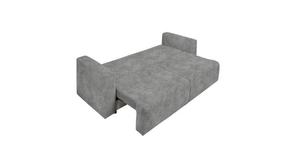 SCHLAFSOFA Velours Hellgrau Zierkissen, Rückenkissen, Bettkasten, Schlaffunktion, Rücken echt  - Hellgrau/Schwarz, Design, Kunststoff/Textil (250/92/105cm) - Carryhome
