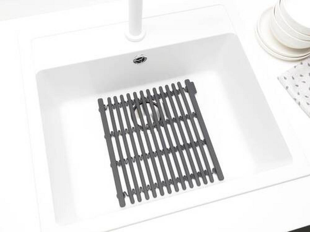 PODLOŽKA DO DREZU - tmavosivá, Design, plast (30/1,5/30cm) - Brabantia