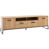 TV-ELEMENT  in 201/60/44 cm  - Eichefarben/Schwarz, Konventionell, Holzwerkstoff/Metall (201/60/44cm)