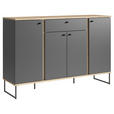 SIDEBOARD Kandoo  in 135/89/38 cm  - Eichefarben/Anthrazit, Basics, Holzwerkstoff/Kunststoff (135/89/38cm) - Xora