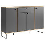 SIDEBOARD Kandoo  in 135/89/38 cm  - Eichefarben/Anthrazit, Basics, Holzwerkstoff/Kunststoff (135/89/38cm) - Xora