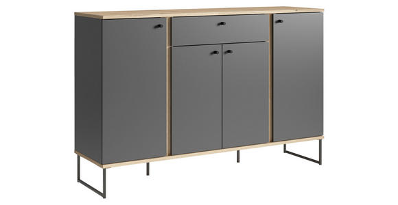 SIDEBOARD Kandoo  in 135/89/38 cm  - Eichefarben/Anthrazit, Basics, Holzwerkstoff/Kunststoff (135/89/38cm) - Xora
