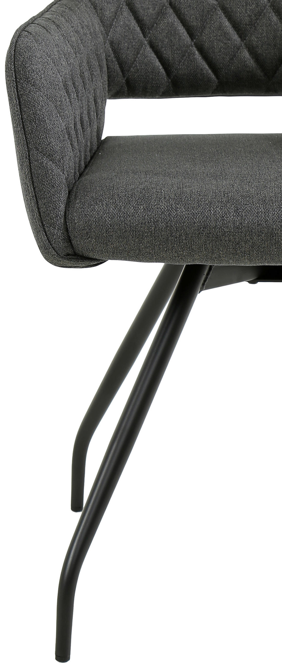 ARMLEHNSTUHL  in Eisen Leinenoptik  - Graubraun/Schwarz, KONVENTIONELL, Holz/Textil (57/85.5/60cm) - MID.YOU