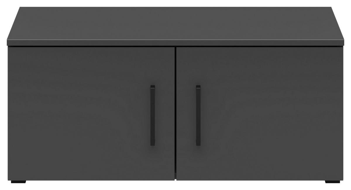 AUFSATZSCHRANK 80/35/40 cm   - Schwarz/Graphitfarben, Modern, Holzwerkstoff/Kunststoff (80/35/40cm) - Carryhome