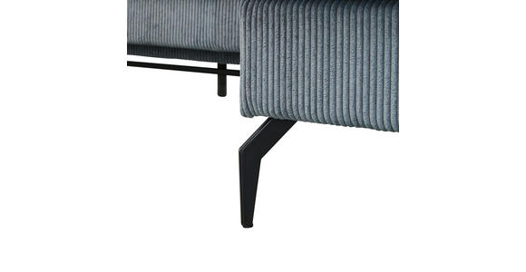 ECKSOFA in Velours, Cord Graphitfarben  - Schwarz/Graphitfarben, Design, Textil/Metall (302/180cm) - Venda