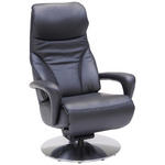 RELAXSESSEL in Leder Schwarz  - Edelstahlfarben/Schwarz, Design, Leder/Metall (75/117/88cm) - Dieter Knoll