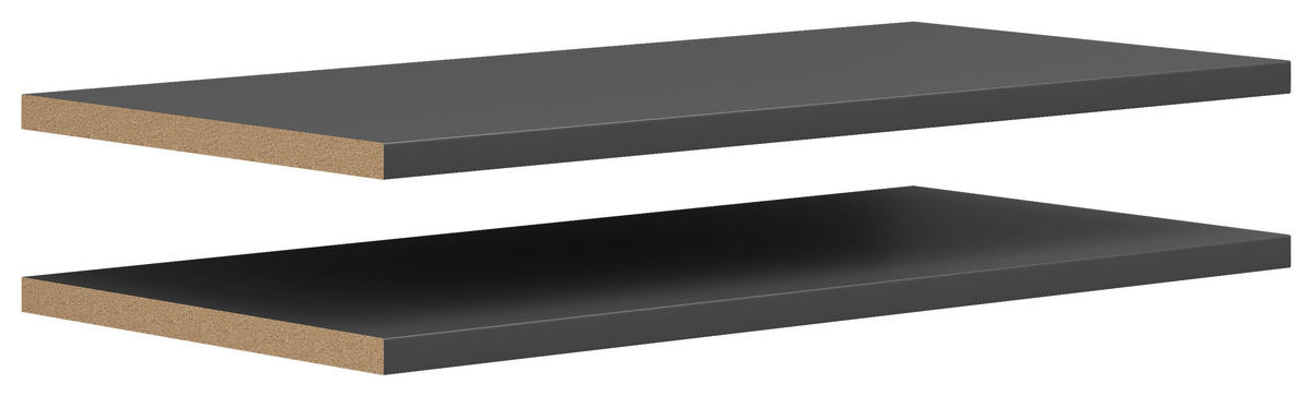 SET POLICA ZA ORMAR grafitno siva  - grafitno siva, Moderno, pločasti materijal (76,9/2,2/36cm) - Carryhome