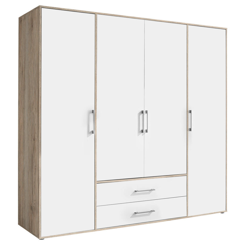 Drehtürenschrank 206cm Lembo San Remo/Weiß