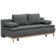BOXSPRINGSOFA in Webstoff Grau - Eichefarben/Beige, Design, Holz/Textil (202/78-93/100cm) - Venda
