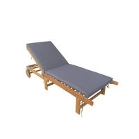 GARTENLIEGE 186/32/70 cm  - Grau/Akaziefarben, Basics, Holz/Textil (186/32/70cm) - Ambia Garden