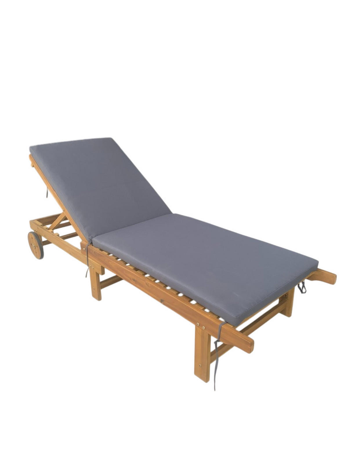 GARTENLIEGE 186/32/70 cm  - Grau/Akaziefarben, Basics, Holz/Textil (186/32/70cm) - Ambia Garden