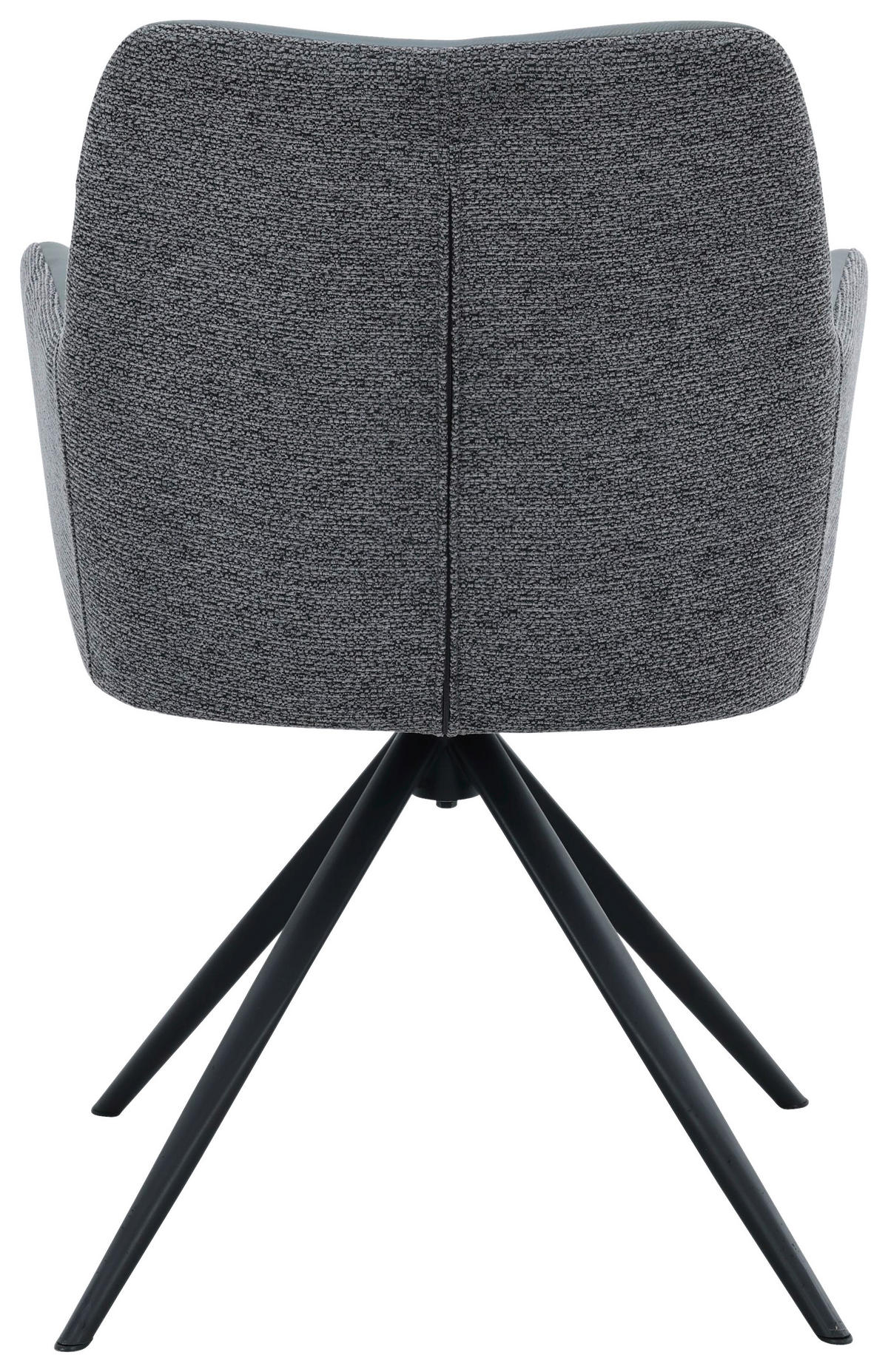 ARMLEHNSTUHL  Sitzfläche 360° drehbar, inklusive Armlehnen Webstoff Echtleder  Grau, Schwarz  - Schwarz/Grau, MODERN, Leder/Textil (57/86/62cm) - Livetastic