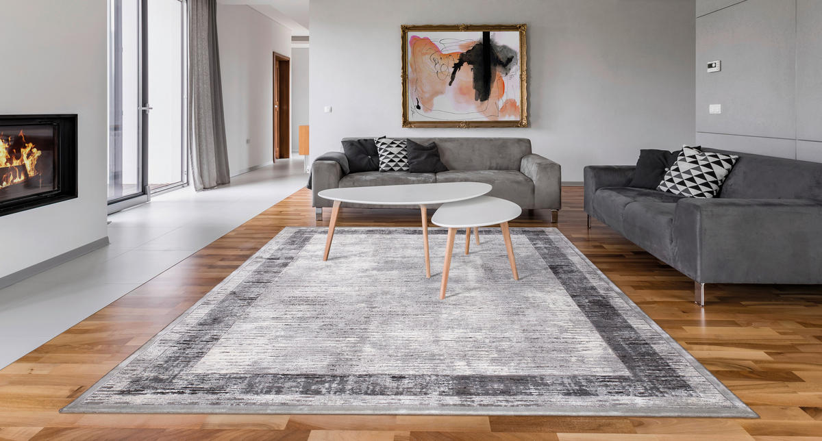 VINTAGE-TEPPICH 160/230 cm Fez Grau  - Grau, LIFESTYLE, Textil (160/230cm)