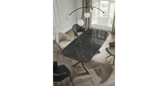 AUSZIEHTISCH in Metall, Keramik 200-294/100/76 cm  - Anthrazit/Schwarz, Design, Keramik/Metall (200-294/100/76cm) - Belluti